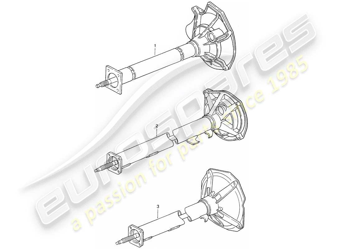 un diagramma delle parti dal catalogo delle parti porsche 1964 (refurbished and exchange catalogue)