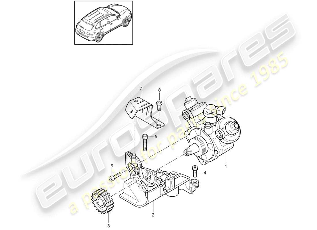 un diagramma delle parti dal catalogo delle parti porsche 2013 (cayenne e2 92a)