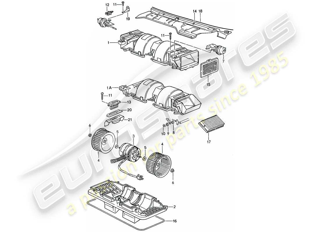 un diagramma delle parti dal catalogo delle parti porsche 1994 (968)