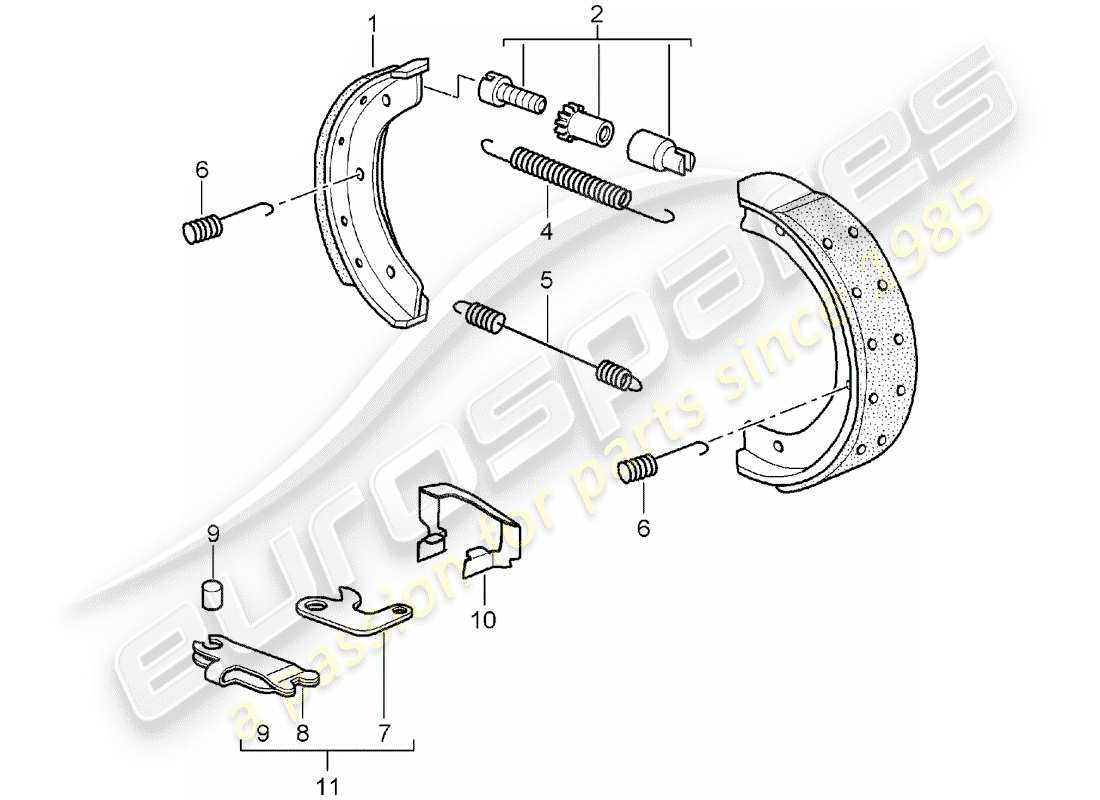 porsche 2007 (987 boxster) freno a mano diagramma delle parti
