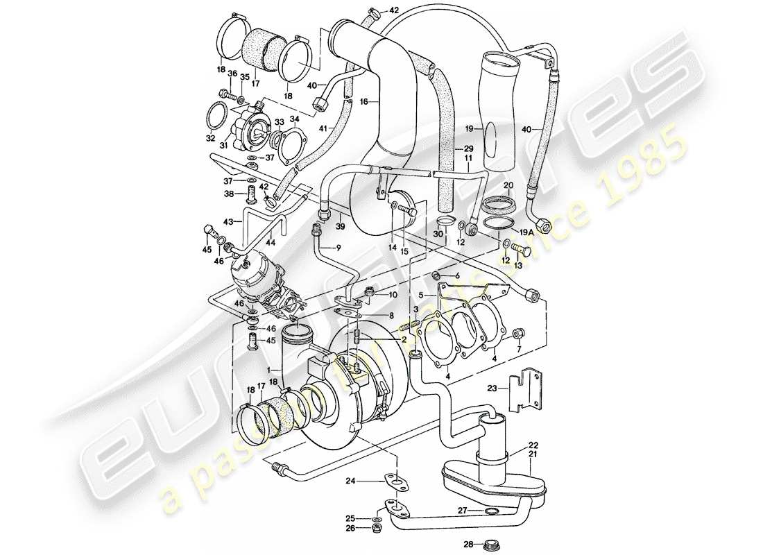 porsche 911 (1979) diagramma delle parti turbocompressore