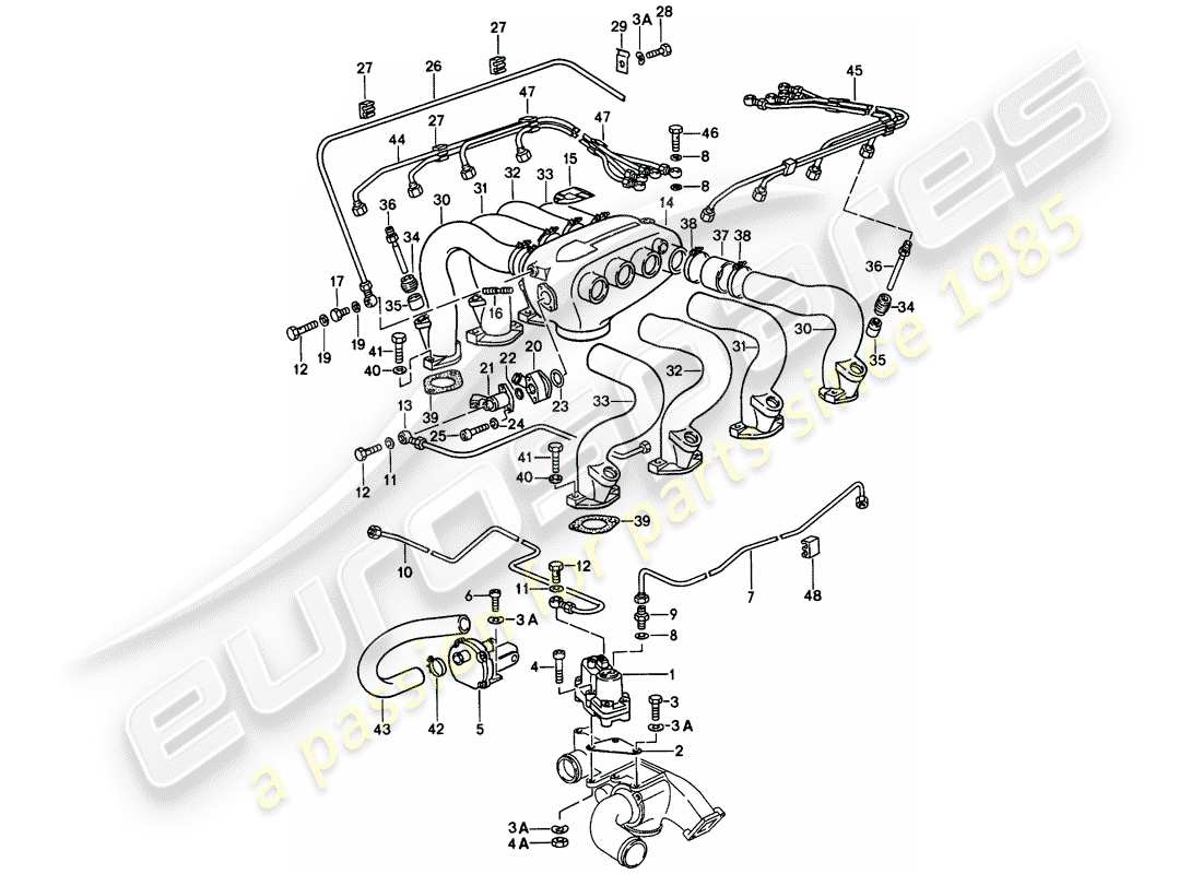 porsche 1982 (928) k-jetronic - diagramma delle parti 3