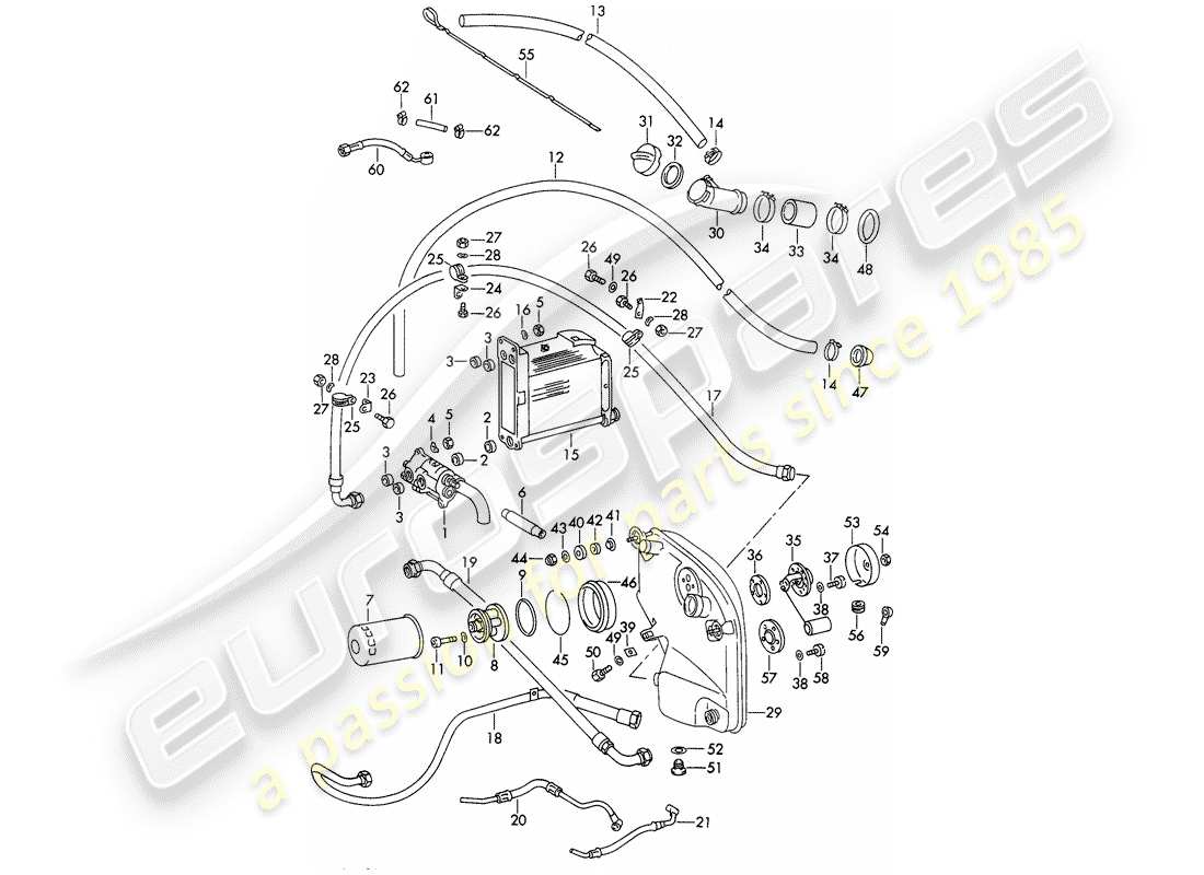 porsche 911/912 (1966) diagramma delle parti di lubrificazione del motore