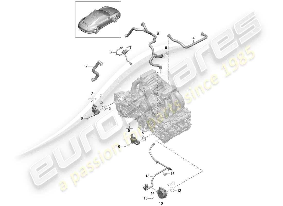 porsche 2013 (991-1) schema delle parti del basamento
