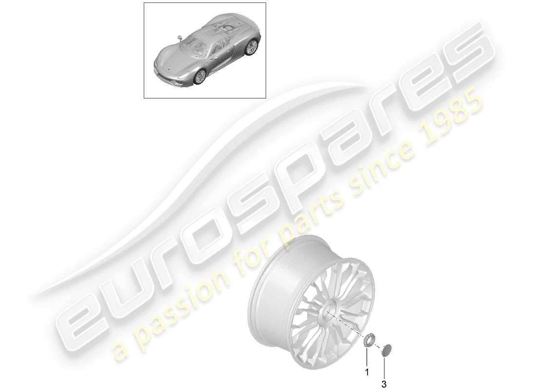 porsche 2015 (918 spyder) chiusura centralizzata diagramma delle parti