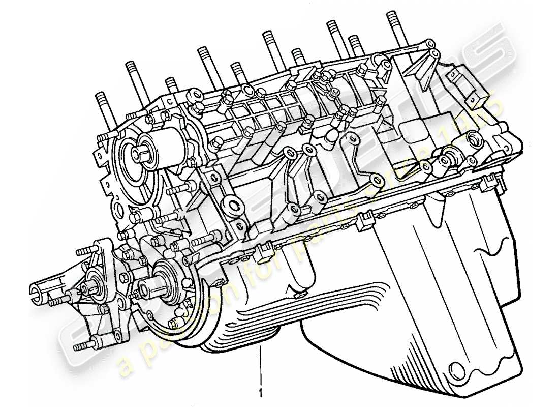 porsche 1990 (944) motore corto - basamento diagramma delle parti