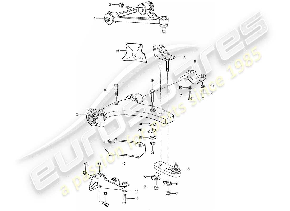 porsche 1989 (928) braccio di controllo del binario diagramma delle parti