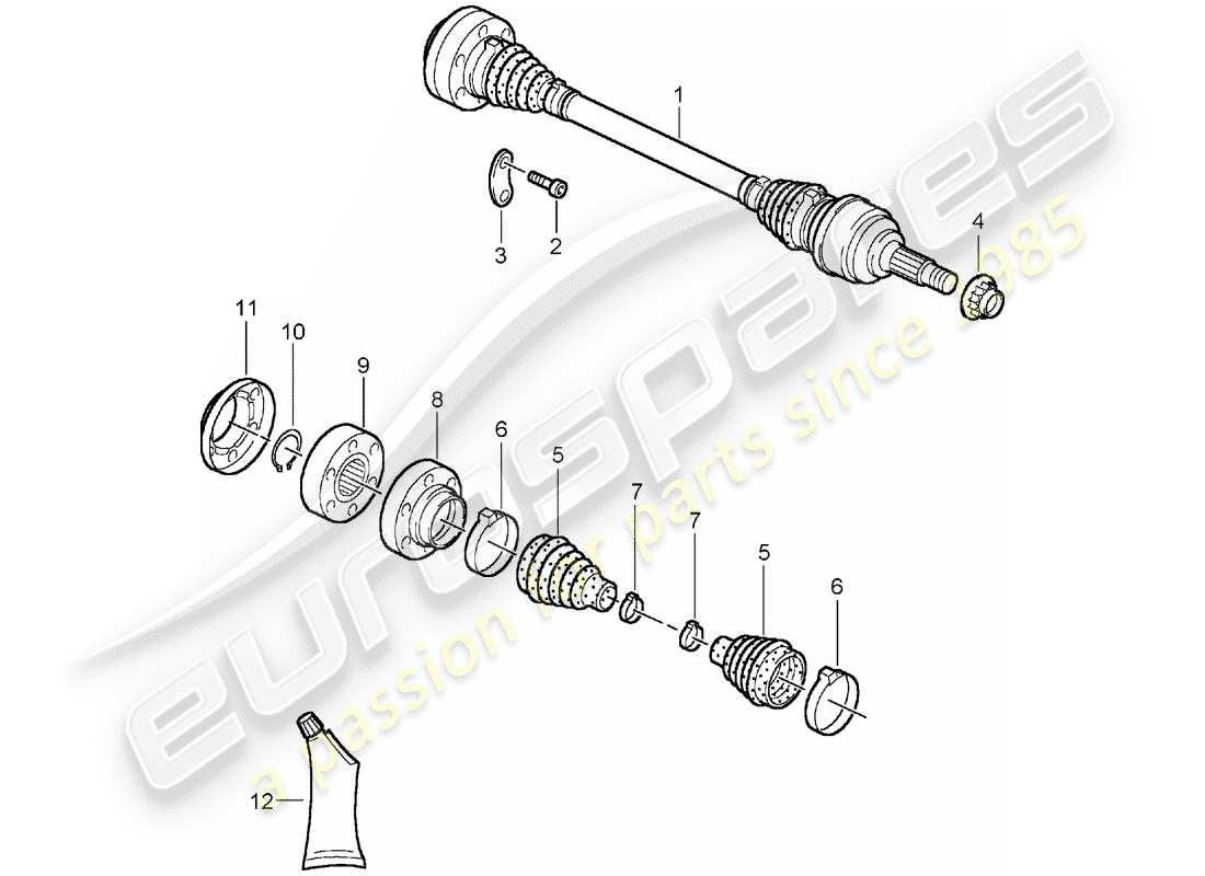 porsche 2005 (carrera gt) albero di trasmissione diagramma delle parti