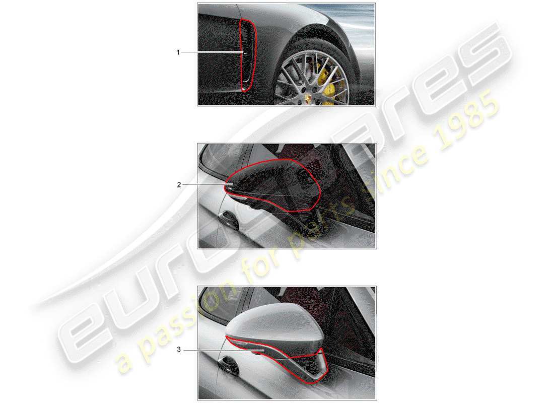 porsche 2013 (tequipment panamera) corpo diagramma delle parti