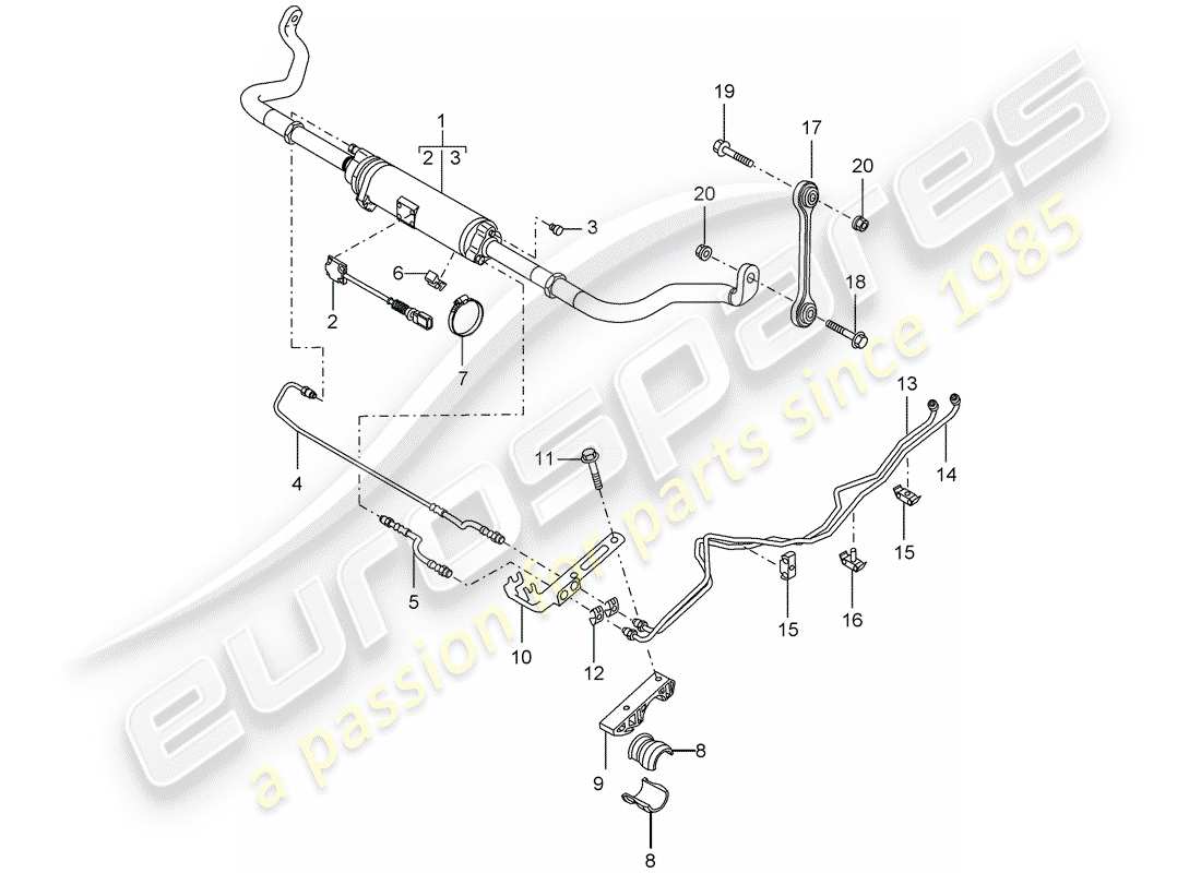 porsche 2005 (cayenne e1 9pa) stabilizzatore (disaccoppiabile) schema delle parti