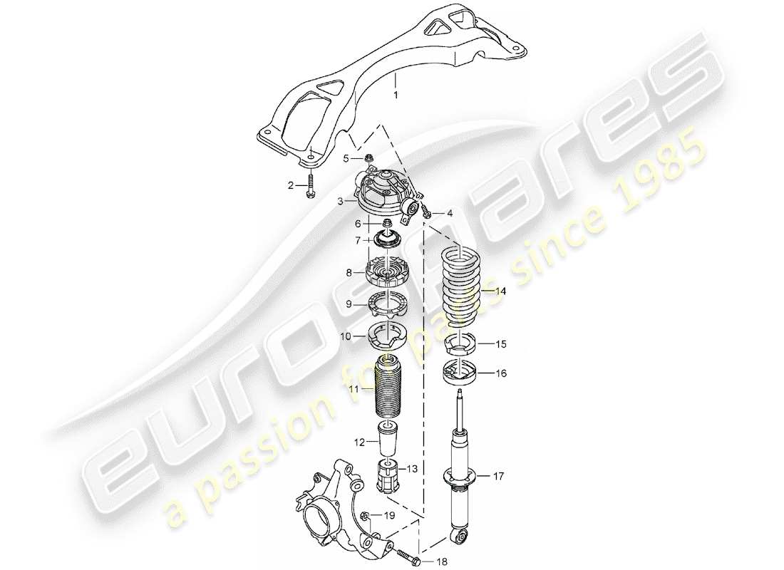 porsche 2006 (cayenne e1 9pa) sospensione diagramma delle parti