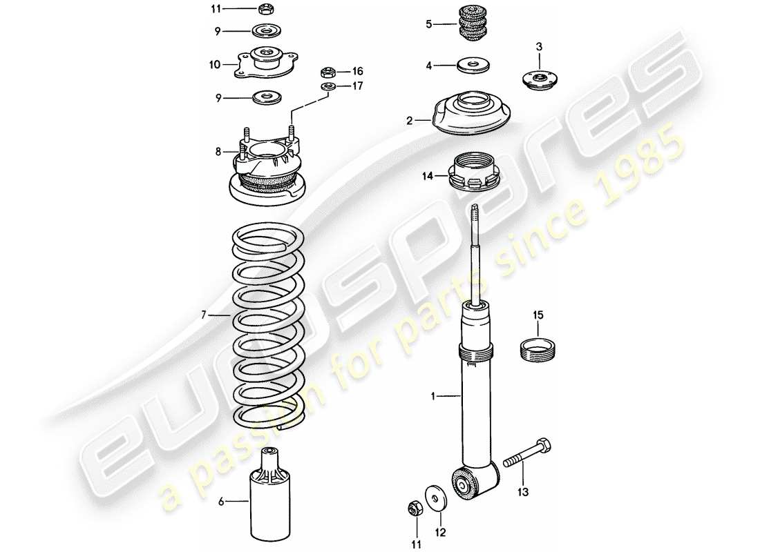 porsche 1983 (928) sospensione - assale anteriore - f 92-es840 219>> - f 92-es849 567>> - d >> - mj 1985 diagramma delle parti