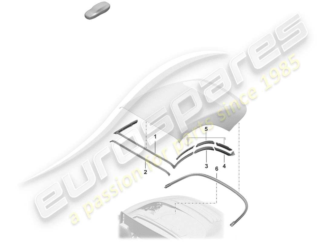 porsche 2019 (992-1) guarnizioni diagramma delle parti