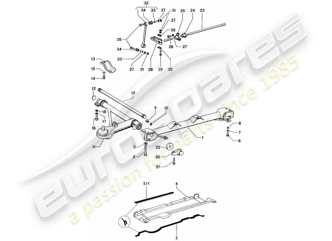 porsche 1971 (914) assale anteriore - stabilizzatore diagramma delle parti