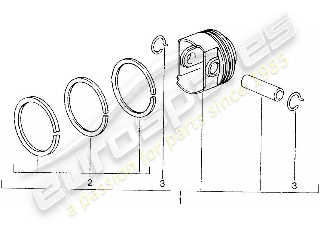 porsche 2002 (986 boxster) pistone diagramma delle parti