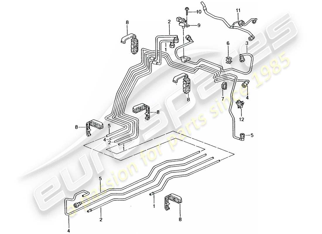 porsche 2002 (996 turbo / gt2) sistema di alimentazione carburante diagramma delle parti