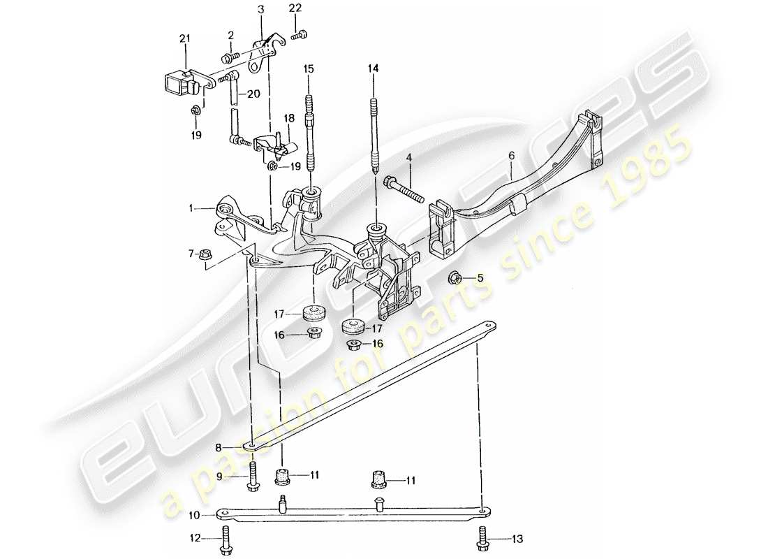 porsche 2003 (996 turbo / gt2) asse posteriore - pannello laterale - staffa schema particolare