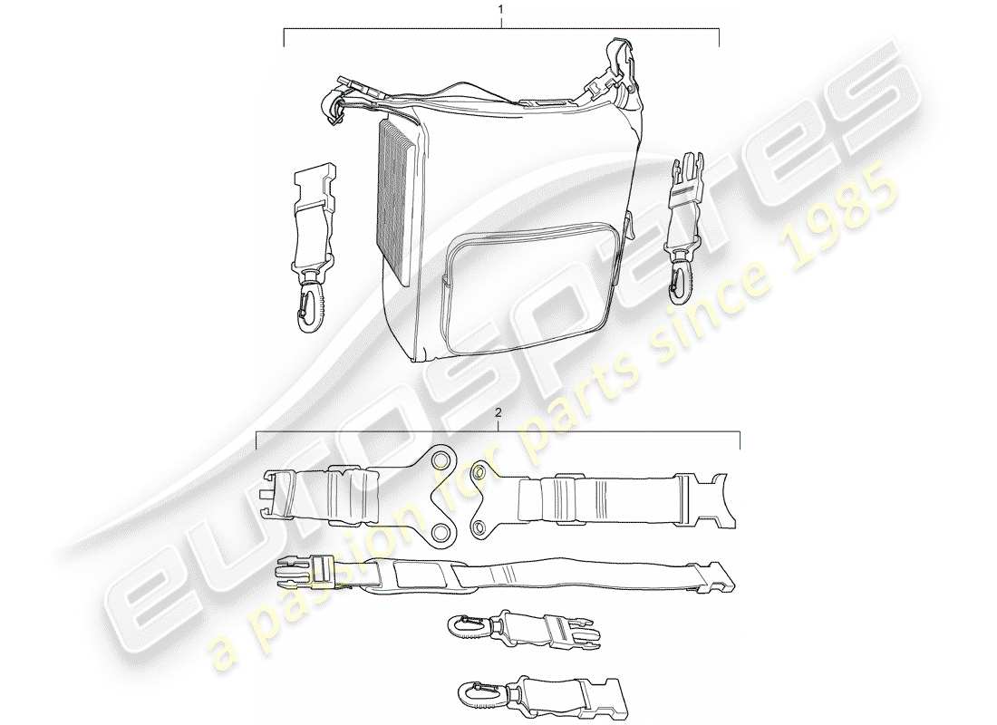 porsche 2014 (tequipment cayenne) diagramma delle parti della borsa raffreddante