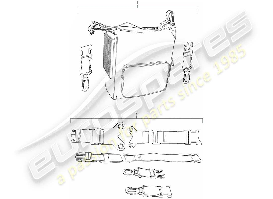 porsche tequipment panamera (2013) diagramma delle parti della borsa raffreddante
