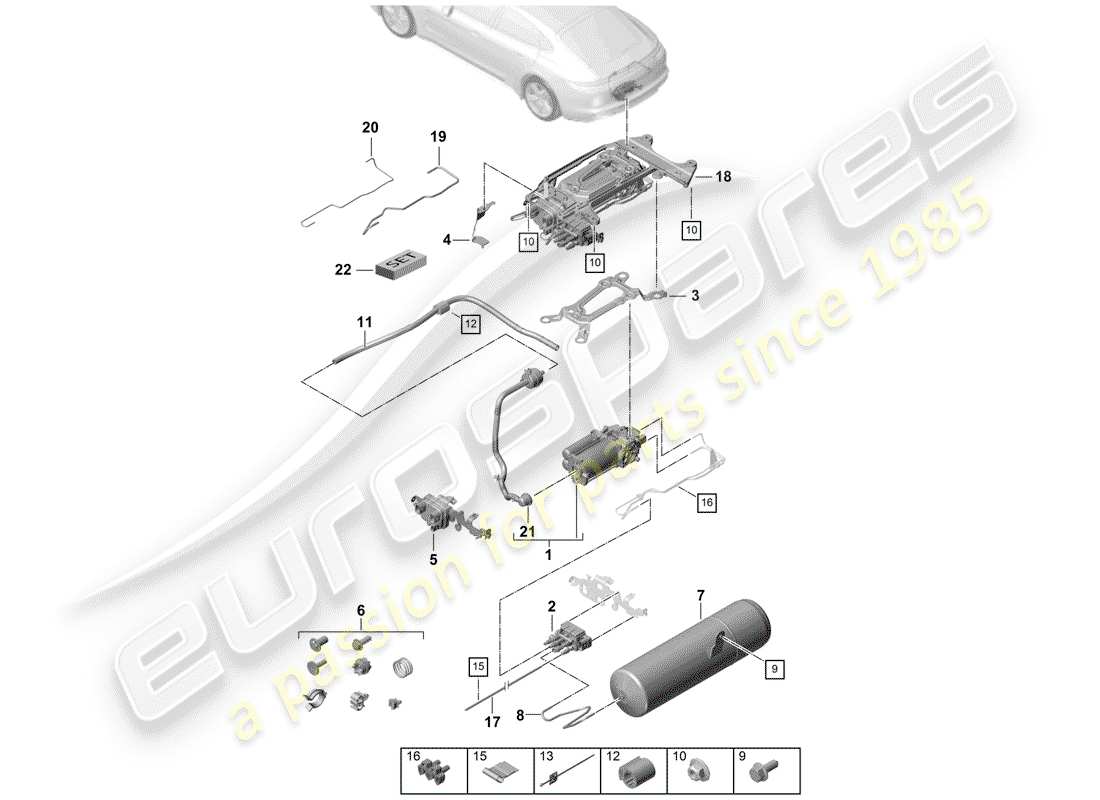 porsche 2018 (panamera 971-1) compressore diagramma delle parti