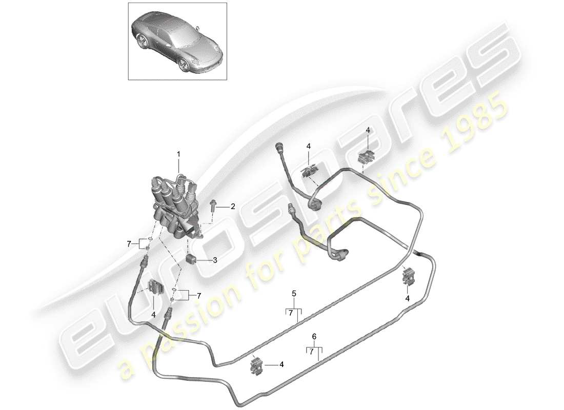 porsche 2013 (991-1) diagramma delle parti di linee