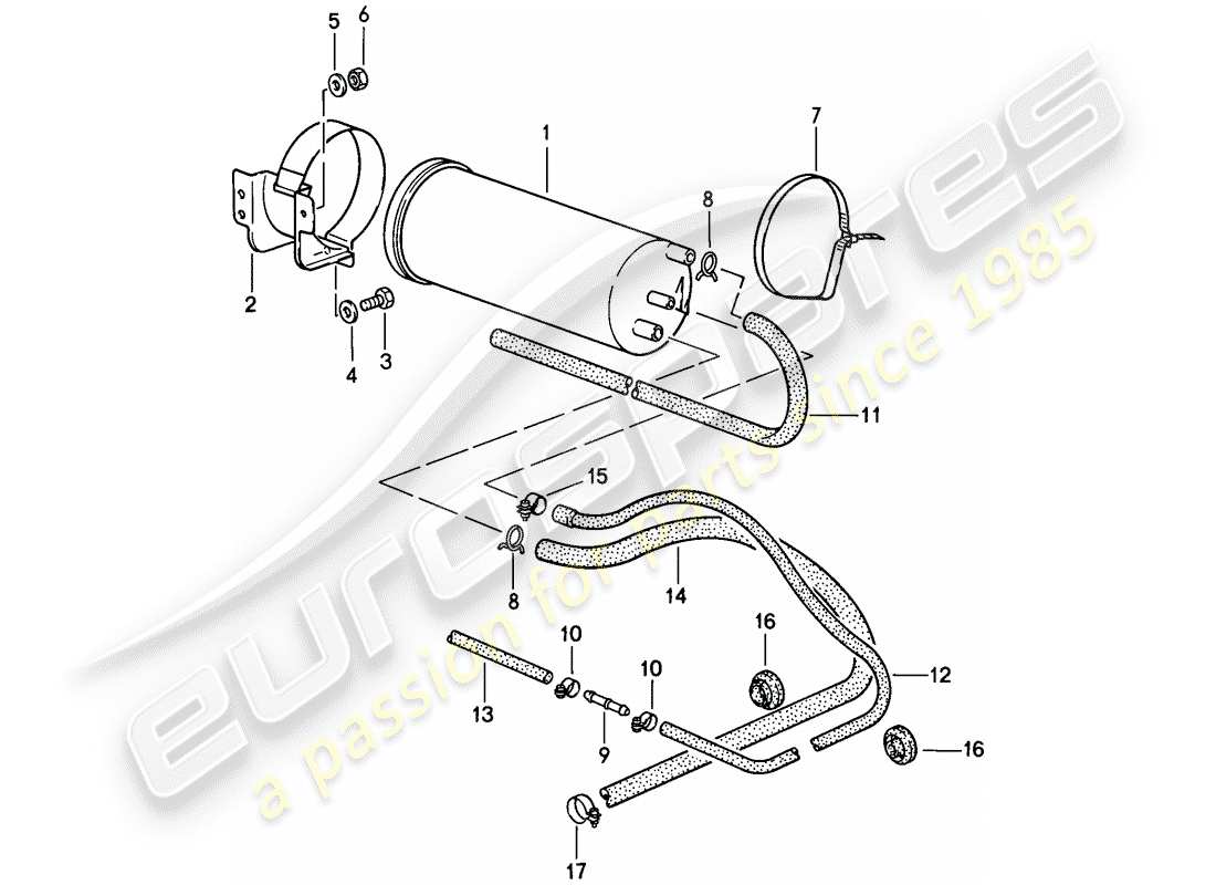 porsche 1989 (911) contenitore per emissioni evaporative diagramma delle parti
