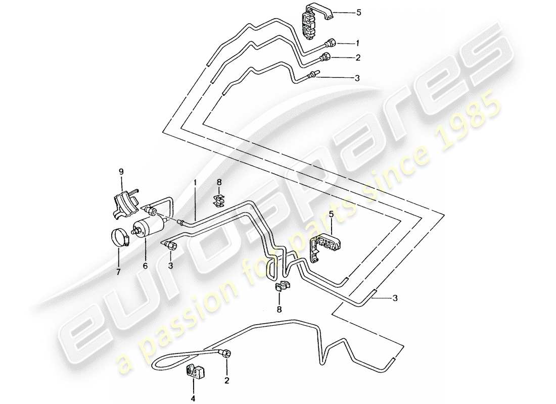 porsche 2003 (996 turbo / gt2) sistema di alimentazione carburante diagramma delle parti