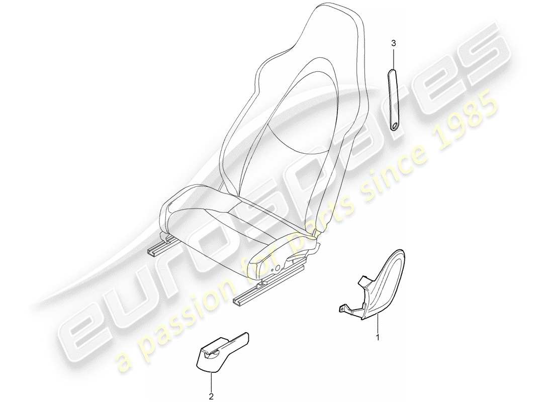 porsche 2007 (987 cayman) sedile anteriore schema delle parti