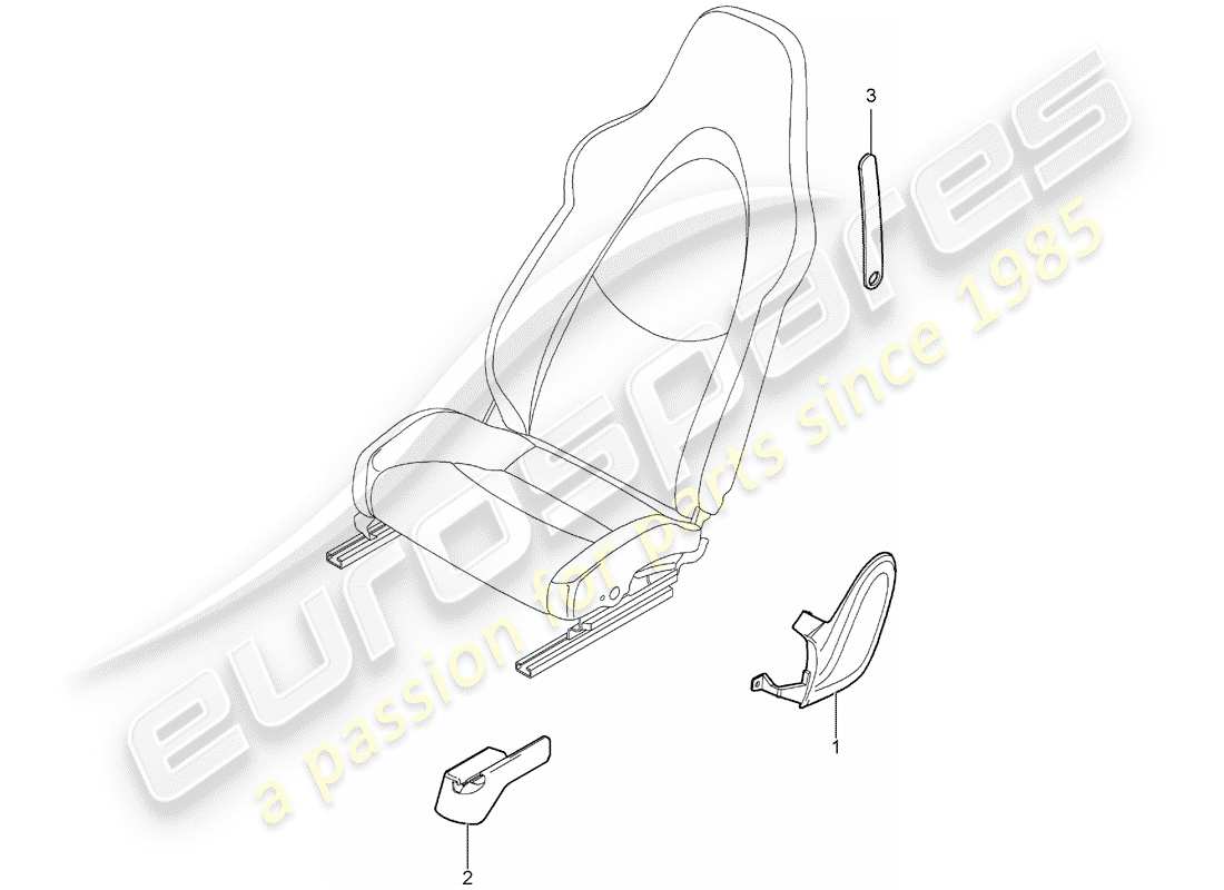 porsche 2012 (987 boxster) sedile anteriore schema delle parti