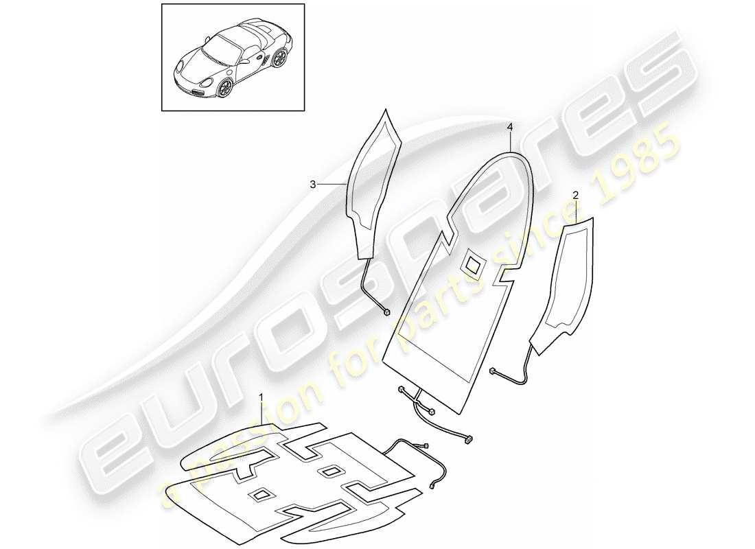 porsche 2010 (987 boxster) stufa diagramma delle parti