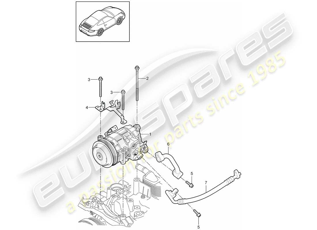 porsche 2011 (997-2) compressore diagramma delle parti