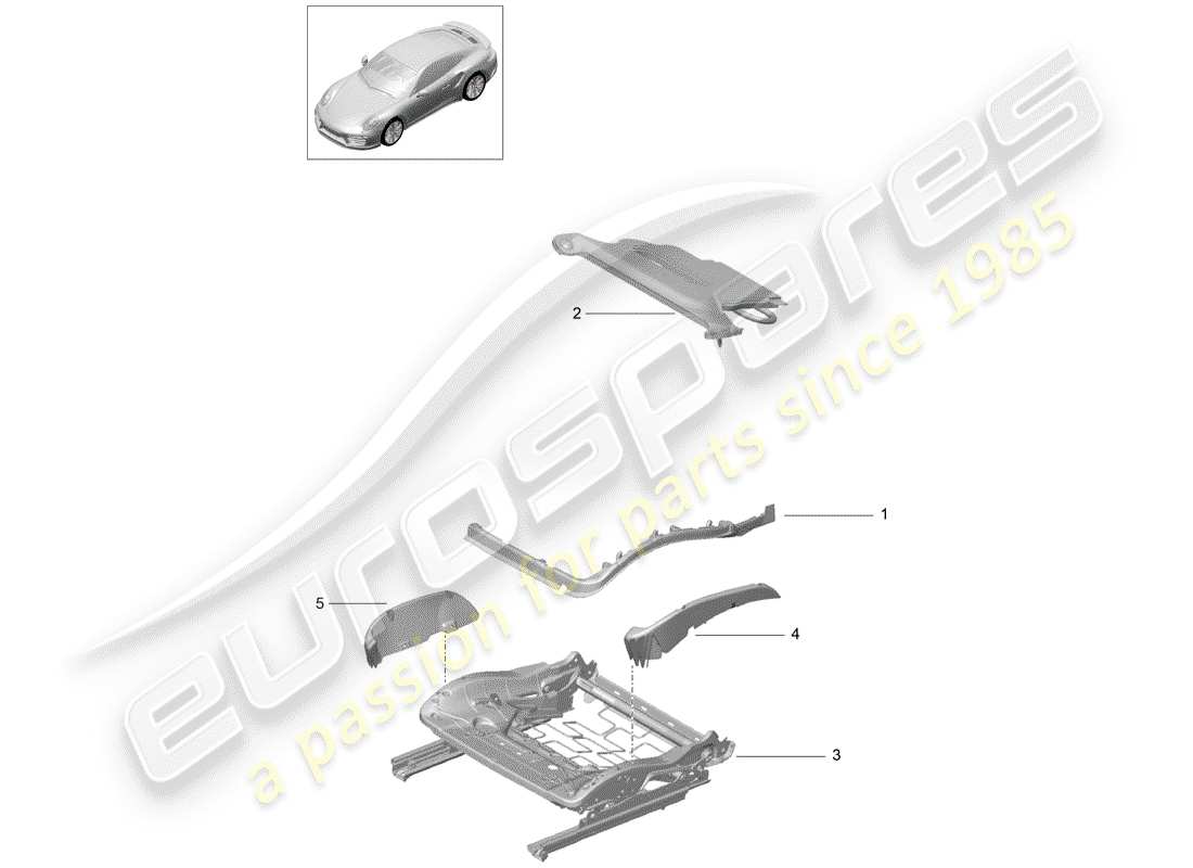 porsche 2016 (991-1 turbo) imbottitura sedile schema parte