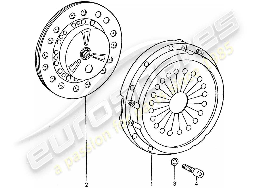 porsche 1977 (911 turbo) frizione diagramma delle parti