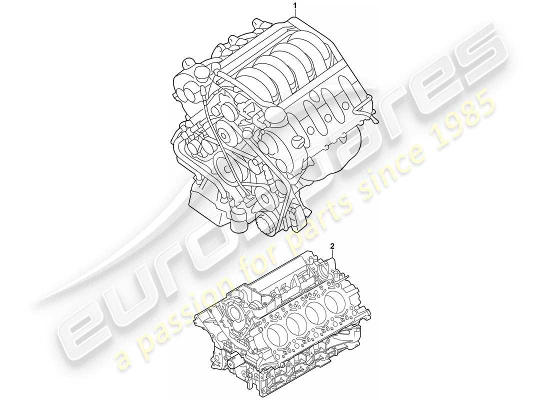 porsche 2004 (cayenne e1 9pa) motore di sostituzione schema delle parti