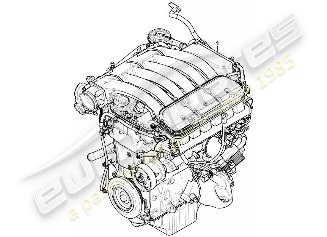 porsche 2004 (cayenne e1 9pa) motore di sostituzione schema delle parti
