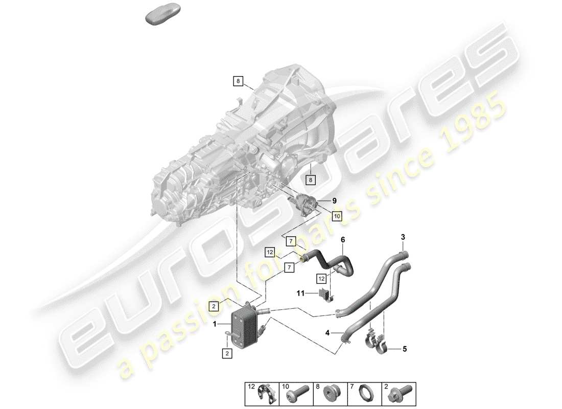 porsche 2019 (718 boxster spyder) cambio manuale diagramma delle parti