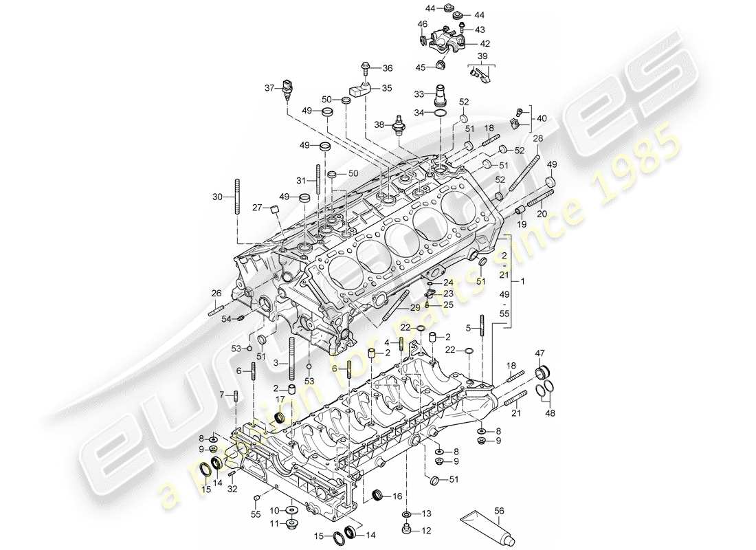 porsche 2004 (carrera gt) basamento - parti singole diagramma delle parti