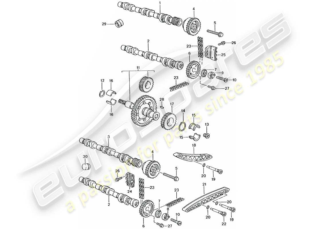 porsche 2001 (996 turbo / gt2) controllo della valvola diagramma delle parti