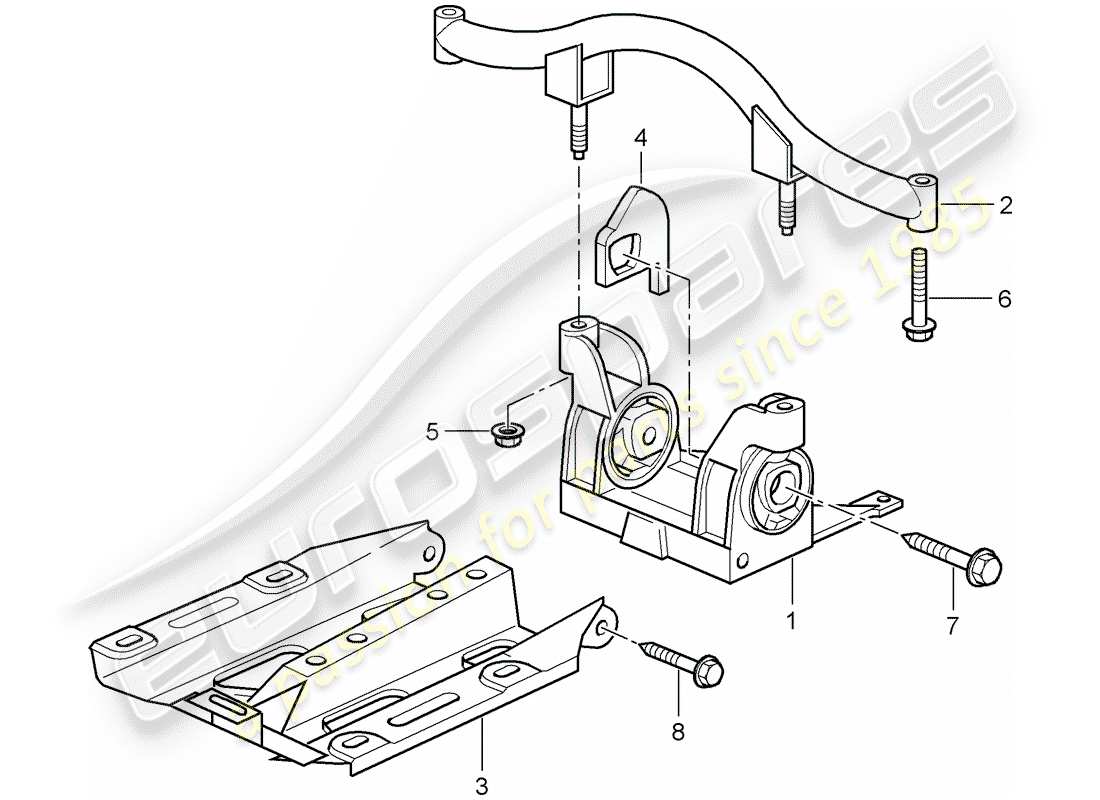 porsche 2007 (997-1 gt3) sospensione della trasmissione diagramma delle parti