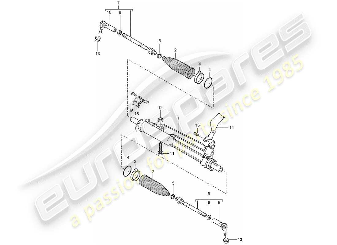 porsche 2004 (cayenne e1 9pa) schema delle parti servosterzo