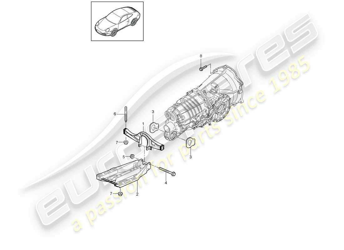 porsche 2010 (997-2) sospensione della trasmissione diagramma delle parti