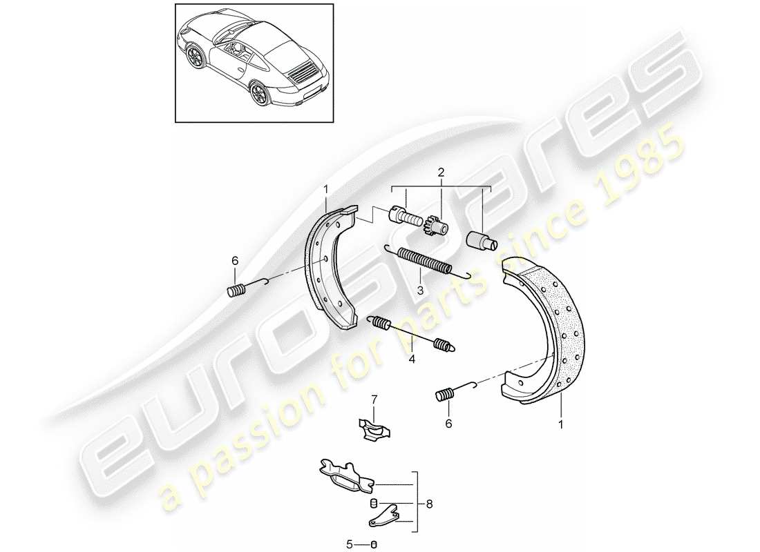 porsche 2011 (997-2) freno a mano diagramma delle parti