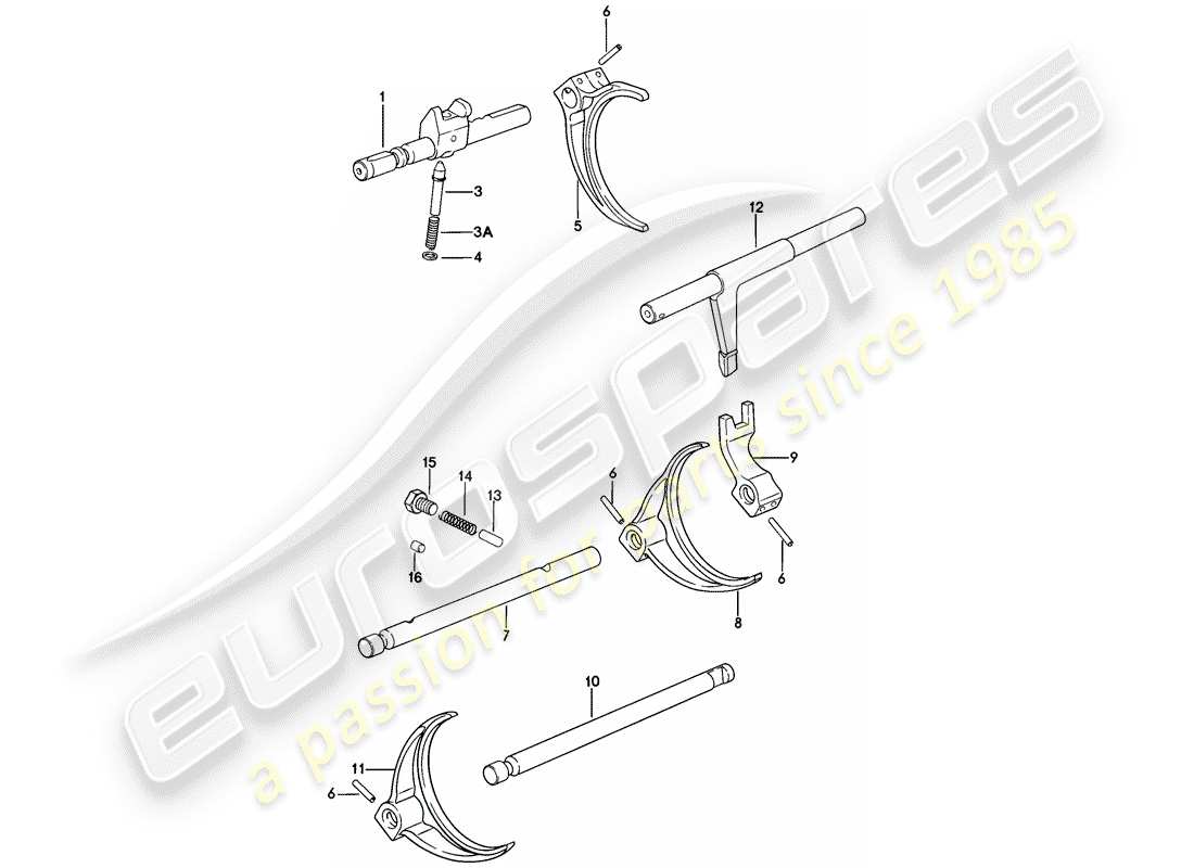 porsche 1979 (924) controllo della trasmissione - 5-speed diagramma delle parti