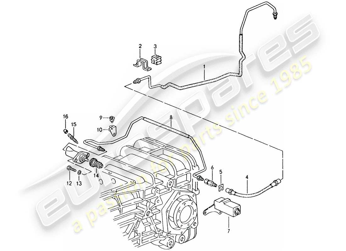 porsche 1993 (928) cambio automatico - controllo bloccaggio 2 diagramma delle parti