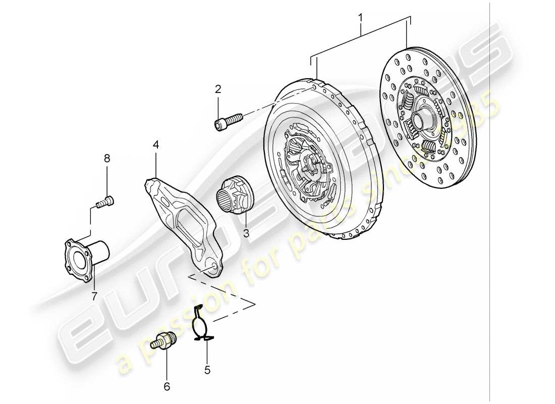 porsche 2004 (cayenne e1 9pa) frizione diagramma delle parti