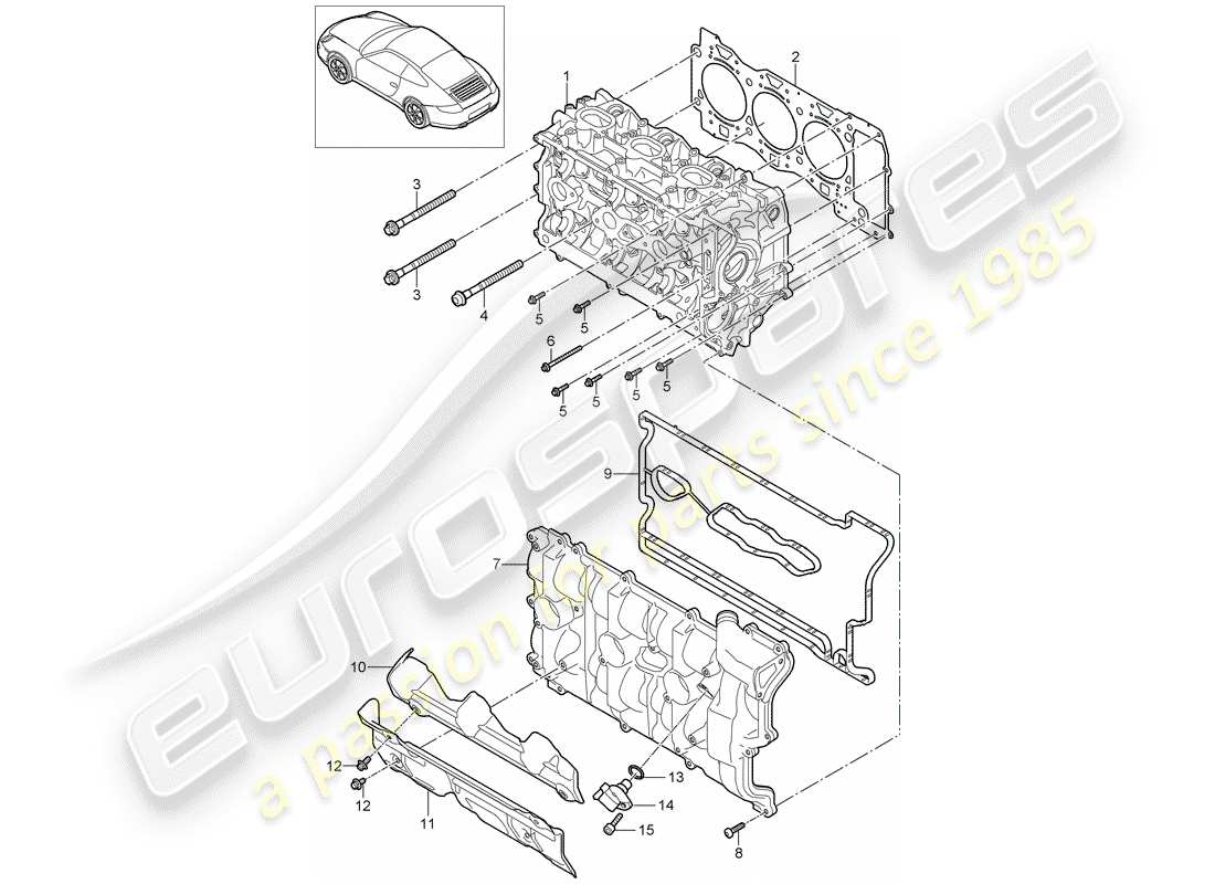 porsche 2011 (997-2) testata diagramma delle parti