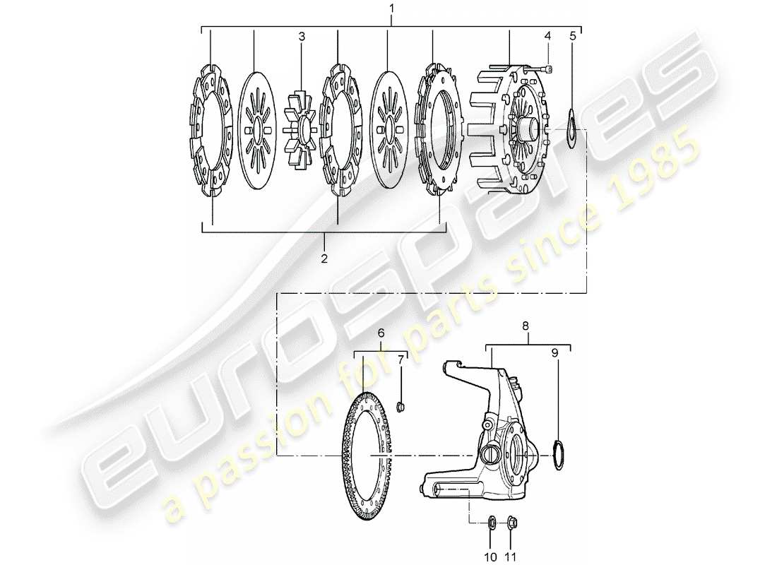 porsche 2004 (carrera gt) frizione diagramma delle parti