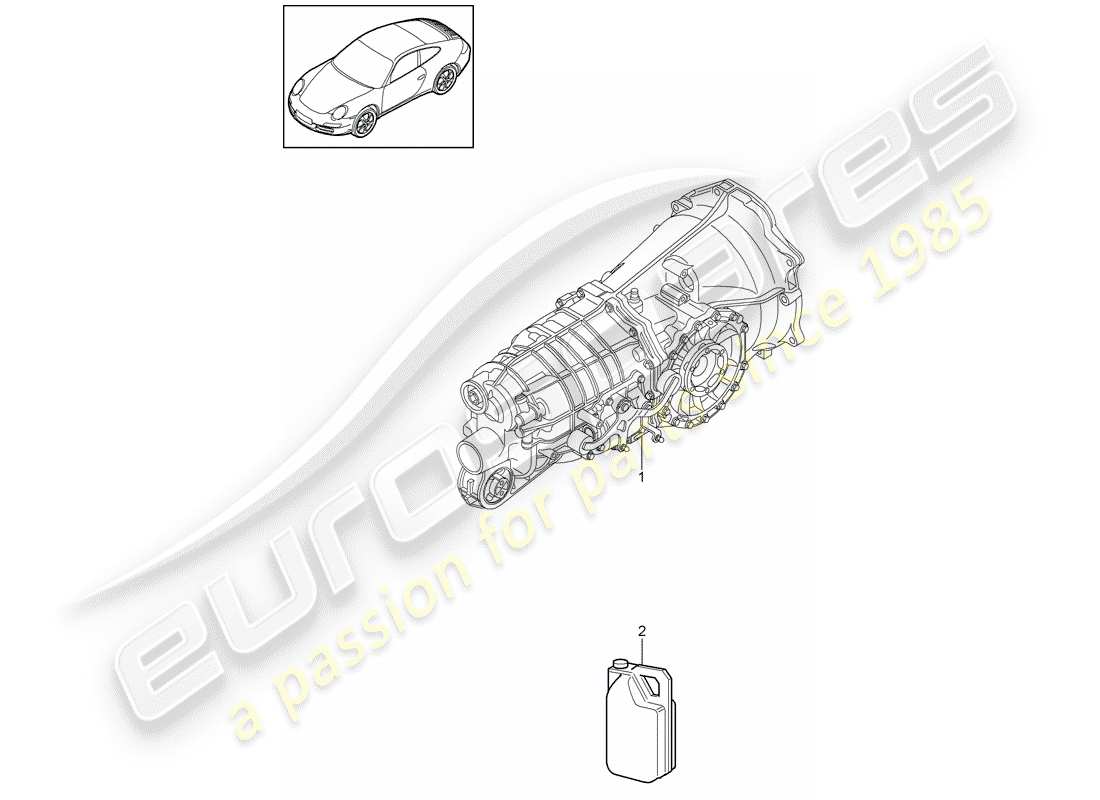 porsche 2011 (997-2) cambio manuale diagramma delle parti