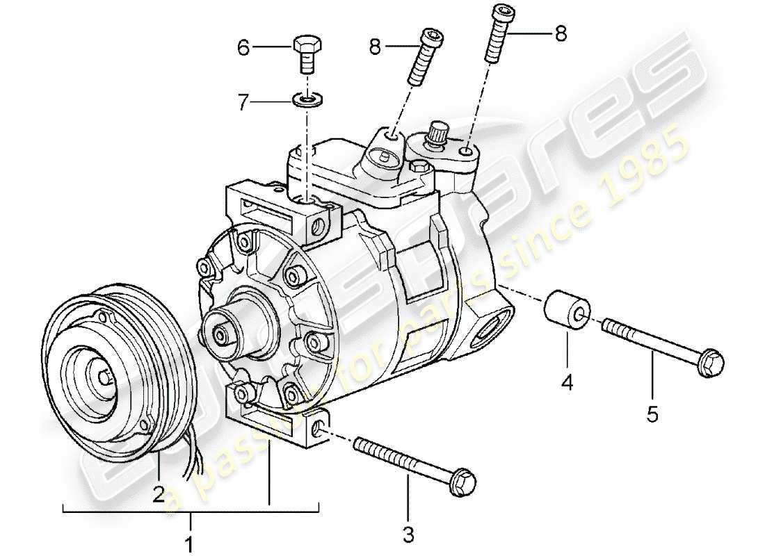 porsche 1998 (996) compressore diagramma delle parti