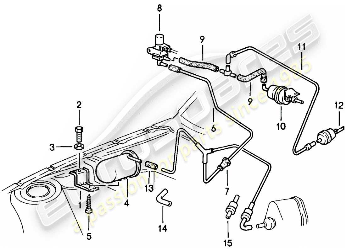 porsche 1982 (944) controllo del vuoto diagramma delle parti